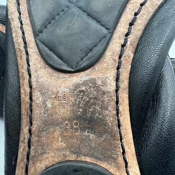 Chanel Black Leather Ballet Flats Camellia - Picture 10 of 10